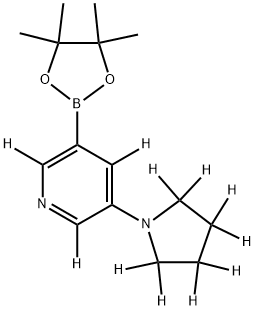 3-(pyrrolidin-1-yl-d8)-5-(4,4,5,5-tetramethyl-1,3,2-dioxaborolan-2-yl)pyridine-2,4,6-d3 Struktur