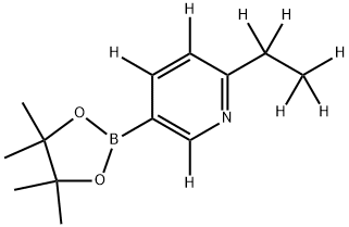 2-(ethyl-d5)-5-(4,4,5,5-tetramethyl-1,3,2-dioxaborolan-2-yl)pyridine-3,4,6-d3 Struktur