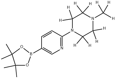 1-(methyl-d3)-4-(5-(4,4,5,5-tetramethyl-1,3,2-dioxaborolan-2-yl)pyridin-2-yl)piperazine-2,2,3,3,5,5,6,6-d8 Struktur