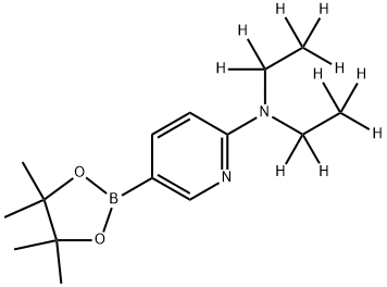 N,N-bis(ethyl-d5)-5-(4,4,5,5-tetramethyl-1,3,2-dioxaborolan-2-yl)pyridin-2-amine Struktur