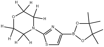 4-(4-(4,4,5,5-tetramethyl-1,3,2-dioxaborolan-2-yl)thiazol-2-yl)morpholine-2,2,3,3,5,5,6,6-d8 Struktur