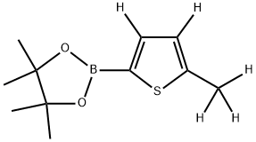 4,4,5,5-tetramethyl-2-(5-(methyl-d3)thiophen-2-yl-3,4-d2)-1,3,2-dioxaborolane Struktur