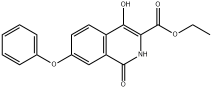 Ethyl 1,4-dihydroxy-7-phenoxyisoquinoline-3-carboxylate Struktur