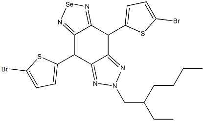 4,8-bis(5-bromo-thiophen-2-yl)-6-(2-ethylhexyl)-[1,2,5]selenadiazolo[3,4-f]benzotriazole Struktur