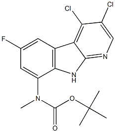 tert-butyl (3,4-dichloro-6-fluoro-9H-pyrido[2,3-b]indol-8-yl)(methyl)carbamate Struktur