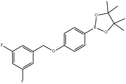 2-(4-((3,5-difluorobenzyl)oxy)phenyl)-4,4,5,5-tetramethyl-1,3,2-dioxaborolane Struktur