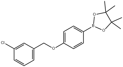 1,3,2-Dioxaborolane, 2-[4-[(3-chlorophenyl)methoxy]phenyl]-4,4,5,5-tetramethyl- Struktur