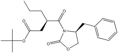 (R)-tert-butyl 3-((S)-4-benzyl-2-oxooxazolidine-3-carbonyl)hexanoate Struktur