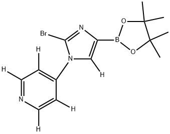 4-(2-bromo-4-(4,4,5,5-tetramethyl-1,3,2-dioxaborolan-2-yl)-1H-imidazol-1-yl-5-d)pyridine-2,3,5,6-d4 Struktur