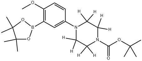 tert-butyl 4-(4-methoxy-3-(4,4,5,5-tetramethyl-1,3,2-dioxaborolan-2-yl)phenyl)piperazine-1-carboxylate-2,2,3,3,5,5,6,6-d8 Struktur