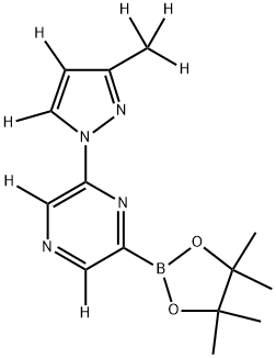 2-(3-(methyl-d3)-1H-pyrazol-1-yl-4,5-d2)-6-(4,4,5,5-tetramethyl-1,3,2-dioxaborolan-2-yl)pyrazine-3,5-d2 Struktur