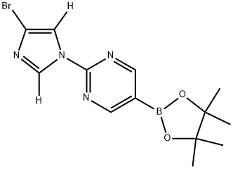 2-(4-bromo-1H-imidazol-1-yl-2,5-d2)-5-(4,4,5,5-tetramethyl-1,3,2-dioxaborolan-2-yl)pyrimidine Struktur