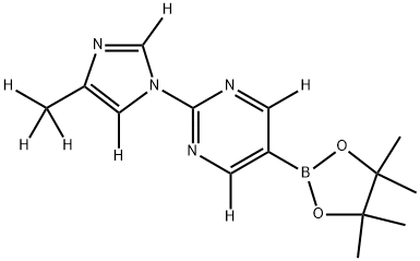 2-(4-(methyl-d3)-1H-imidazol-1-yl-2,5-d2)-5-(4,4,5,5-tetramethyl-1,3,2-dioxaborolan-2-yl)pyrimidine-4,6-d2 Struktur