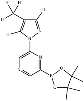 2-(4-(methyl-d3)-1H-pyrazol-1-yl-3,5-d2)-6-(4,4,5,5-tetramethyl-1,3,2-dioxaborolan-2-yl)pyrazine Struktur