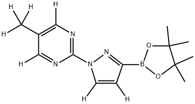 5-(methyl-d3)-2-(3-(4,4,5,5-tetramethyl-1,3,2-dioxaborolan-2-yl)-1H-pyrazol-1-yl-4,5-d2)pyrimidine-4,6-d2 Struktur