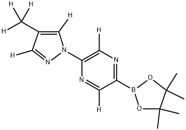 2-(4-(methyl-d3)-1H-pyrazol-1-yl-3,5-d2)-5-(4,4,5,5-tetramethyl-1,3,2-dioxaborolan-2-yl)pyrazine-3,6-d2 Struktur