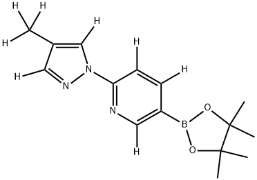 2-(4-(methyl-d3)-1H-pyrazol-1-yl-3,5-d2)-5-(4,4,5,5-tetramethyl-1,3,2-dioxaborolan-2-yl)pyridine-3,4,6-d3 Struktur