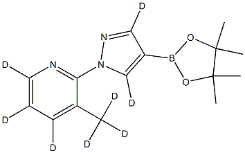 3-(methyl-d3)-2-(4-(4,4,5,5-tetramethyl-1,3,2-dioxaborolan-2-yl)-1H-pyrazol-1-yl-3,5-d2)pyridine-4,5,6-d3 Struktur