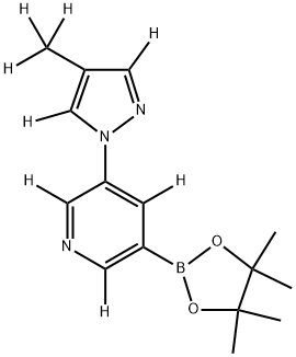 3-(4-(methyl-d3)-1H-pyrazol-1-yl-3,5-d2)-5-(4,4,5,5-tetramethyl-1,3,2-dioxaborolan-2-yl)pyridine-2,4,6-d3 Struktur