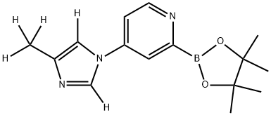 4-(4-(methyl-d3)-1H-imidazol-1-yl-2,5-d2)-2-(4,4,5,5-tetramethyl-1,3,2-dioxaborolan-2-yl)pyridine Struktur