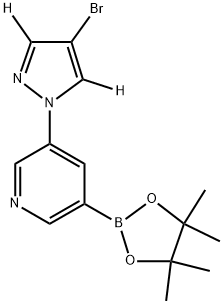 3-(4-bromo-1H-pyrazol-1-yl-3,5-d2)-5-(4,4,5,5-tetramethyl-1,3,2-dioxaborolan-2-yl)pyridine Struktur