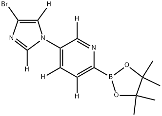 5-(4-bromo-1H-imidazol-1-yl-2,5-d2)-2-(4,4,5,5-tetramethyl-1,3,2-dioxaborolan-2-yl)pyridine-3,4,6-d3 Struktur