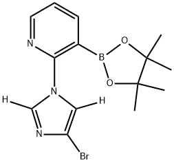 2-(4-bromo-1H-imidazol-1-yl-2,5-d2)-3-(4,4,5,5-tetramethyl-1,3,2-dioxaborolan-2-yl)pyridine Struktur