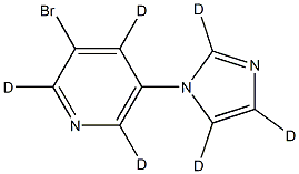 3-bromo-5-(1H-imidazol-1-yl-d3)pyridine-2,4,6-d3 Struktur