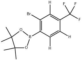 2-(2-bromo-4-(trifluoromethyl)phenyl-3,5,6-d3)-4,4,5,5-tetramethyl-1,3,2-dioxaborolane Struktur