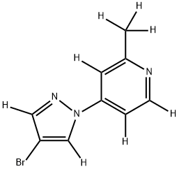 4-(4-bromo-1H-pyrazol-1-yl-3,5-d2)-2-(methyl-d3)pyridine-3,5,6-d3 Struktur