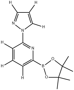 2-(1H-pyrazol-1-yl-d3)-6-(4,4,5,5-tetramethyl-1,3,2-dioxaborolan-2-yl)pyridine-3,4,5-d3 Struktur