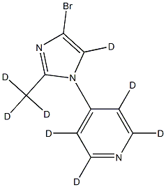 4-(4-bromo-2-(methyl-d3)-1H-imidazol-1-yl-5-d)pyridine-2,3,5,6-d4 Struktur