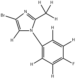 4-bromo-1-(4-fluorophenyl-2,3,5,6-d4)-2-(methyl-d3)-1H-imidazole-5-d Struktur