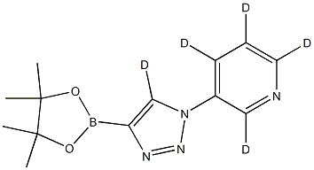 3-(4-(4,4,5,5-tetramethyl-1,3,2-dioxaborolan-2-yl)-1H-1,2,3-triazol-1-yl-5-d)pyridine-2,4,5,6-d4 Struktur