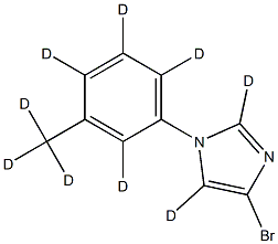 4-bromo-1-(3-(methyl-d3)phenyl-2,4,5,6-d4)-1H-imidazole-2,5-d2 Struktur