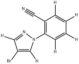 2-(4-bromo-1H-pyrazol-1-yl-3,5-d2)benzonitrile-d4 Struktur