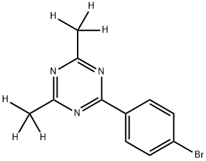 2-(4-bromophenyl)-4,6-bis(methyl-d3)-1,3,5-triazine Struktur