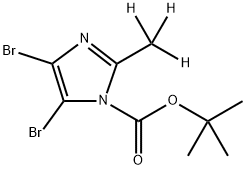 tert-butyl 4,5-dibromo-2-(methyl-d3)-1H-imidazole-1-carboxylate Struktur