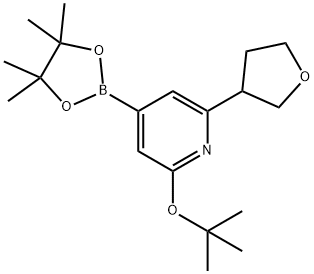 2-(tert-butoxy)-6-(tetrahydrofuran-3-yl)-4-(4,4,5,5-tetramethyl-1,3,2-dioxaborolan-2-yl)pyridine Struktur