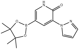 3-(1H-pyrazol-1-yl)-5-(4,4,5,5-tetramethyl-1,3,2-dioxaborolan-2-yl)pyridin-2(1H)-one Struktur