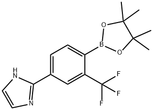 2-(4-(4,4,5,5-tetramethyl-1,3,2-dioxaborolan-2-yl)-3-(trifluoromethyl)phenyl)-1H-imidazole Struktur