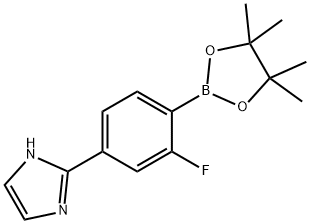 2-(3-fluoro-4-(4,4,5,5-tetramethyl-1,3,2-dioxaborolan-2-yl)phenyl)-1H-imidazole Struktur