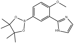 2-(2-methoxy-5-(4,4,5,5-tetramethyl-1,3,2-dioxaborolan-2-yl)phenyl)-1H-imidazole Struktur