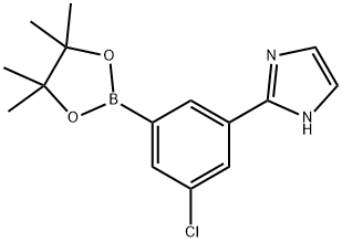 2-(3-chloro-5-(4,4,5,5-tetramethyl-1,3,2-dioxaborolan-2-yl)phenyl)-1H-imidazole Struktur