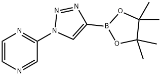 2-(4-(4,4,5,5-tetramethyl-1,3,2-dioxaborolan-2-yl)-1H-1,2,3-triazol-1-yl)pyrazine Struktur