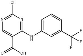 2-chloro-4-(3-(trifluoromethyl)phenylamino)pyrimidine-5-carboxylic acid Struktur