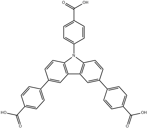 4,4',4''-(9H-Carbazole-3,6,9-triyl)tris[benzoic acid] Struktur