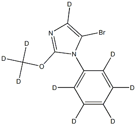 5-bromo-2-(methoxy-d3)-1-(phenyl-d5)-1H-imidazole-4-d Struktur