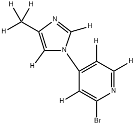 2-bromo-4-(4-(methyl-d3)-1H-imidazol-1-yl-2,5-d2)pyridine-3,5,6-d3 Struktur