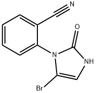 2-(5-bromo-2-oxo-2,3-dihydro-1H-imidazol-1-yl)benzonitrile Struktur